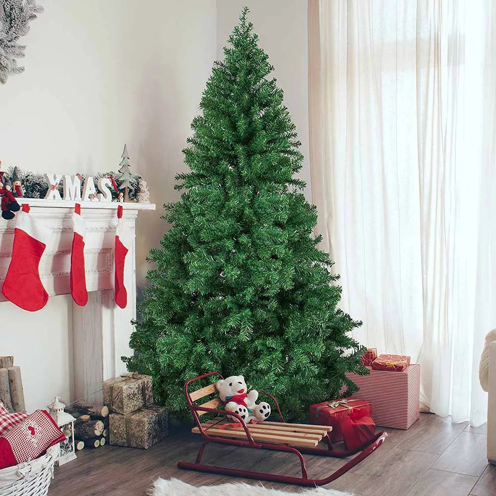 Dús ágú műfenyő fém talppal, 210 cm – részlet