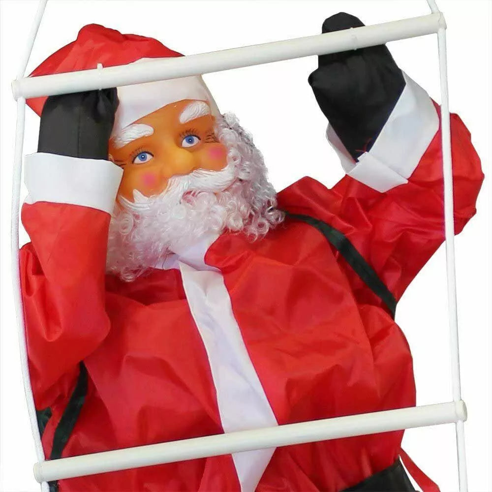 Létrán kapaszkodó Mikulás-figura – részlet